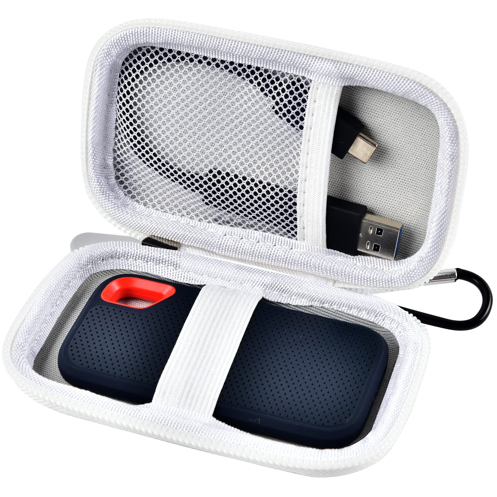 Portable SSD Case for SanDisk Extreme And Extreme PRO, Hard Shell Travel Storage  with SD Card Holder