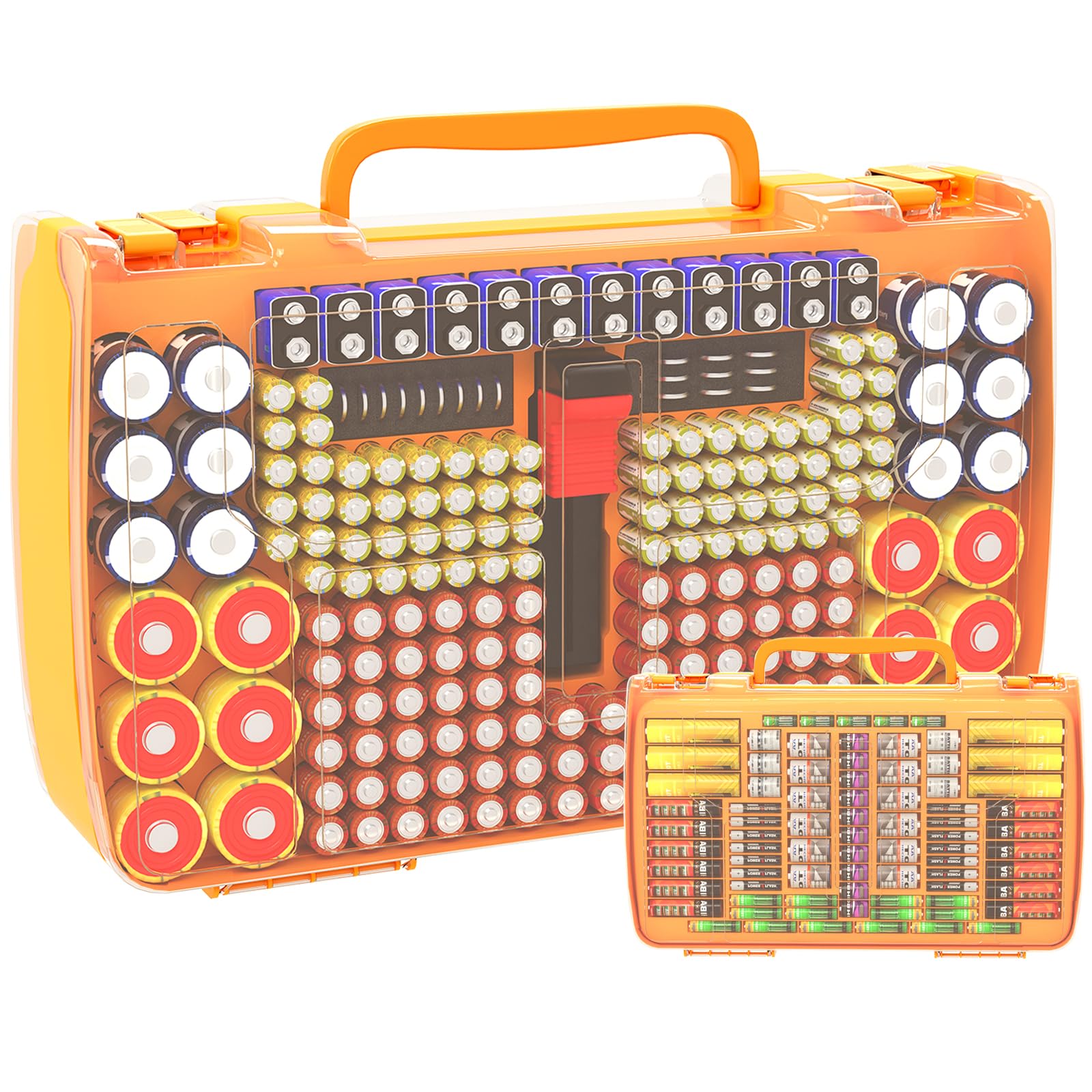 269 Slot Battery Organizer Case with Tester – Heavy Duty Storage Box for AA, AAA, 9V and More