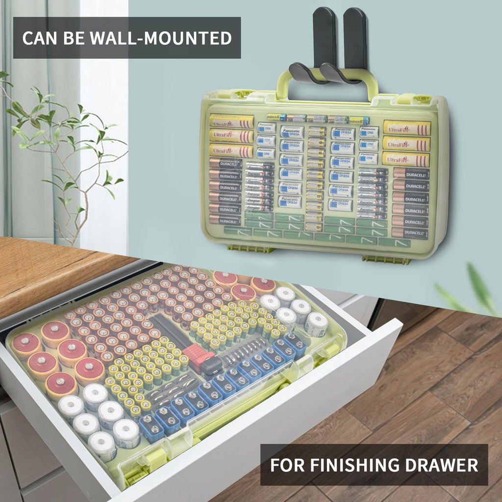 269 Slot Battery Organizer Case with Tester – Heavy Duty Storage Box for AA, AAA, 9V and More