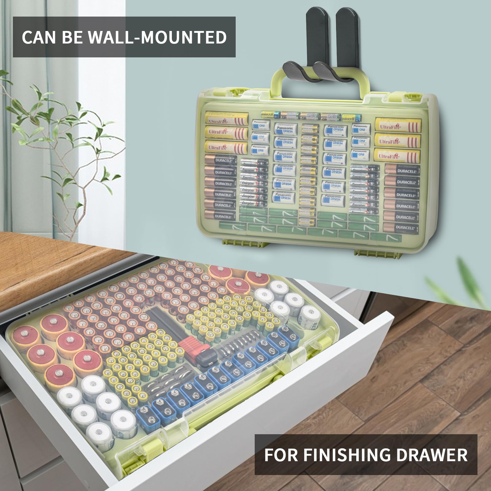 269 Slot Battery Organizer Case with Tester – Heavy Duty Storage Box for AA, AAA, 9V and More