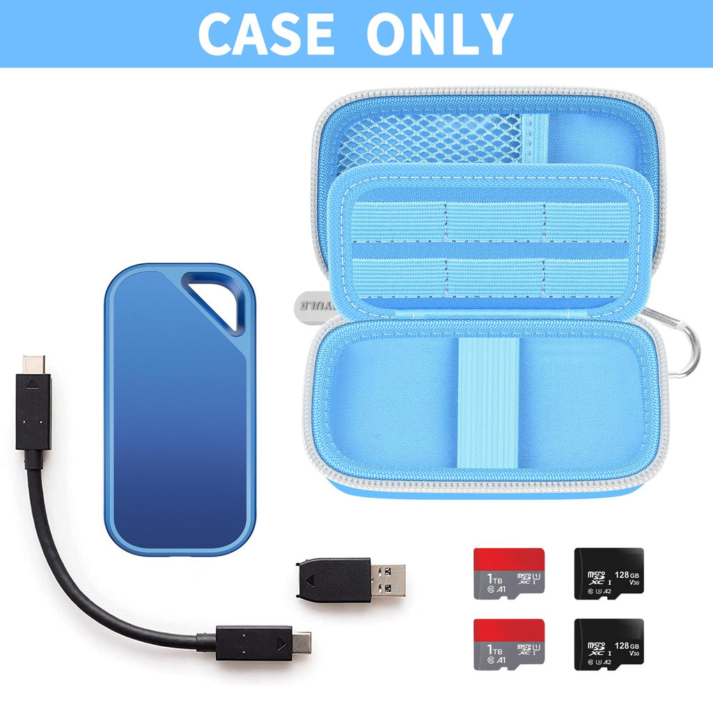 Portable SSD Case for SanDisk Extreme And Extreme PRO, Hard Shell Travel Storage  with SD Card Holder