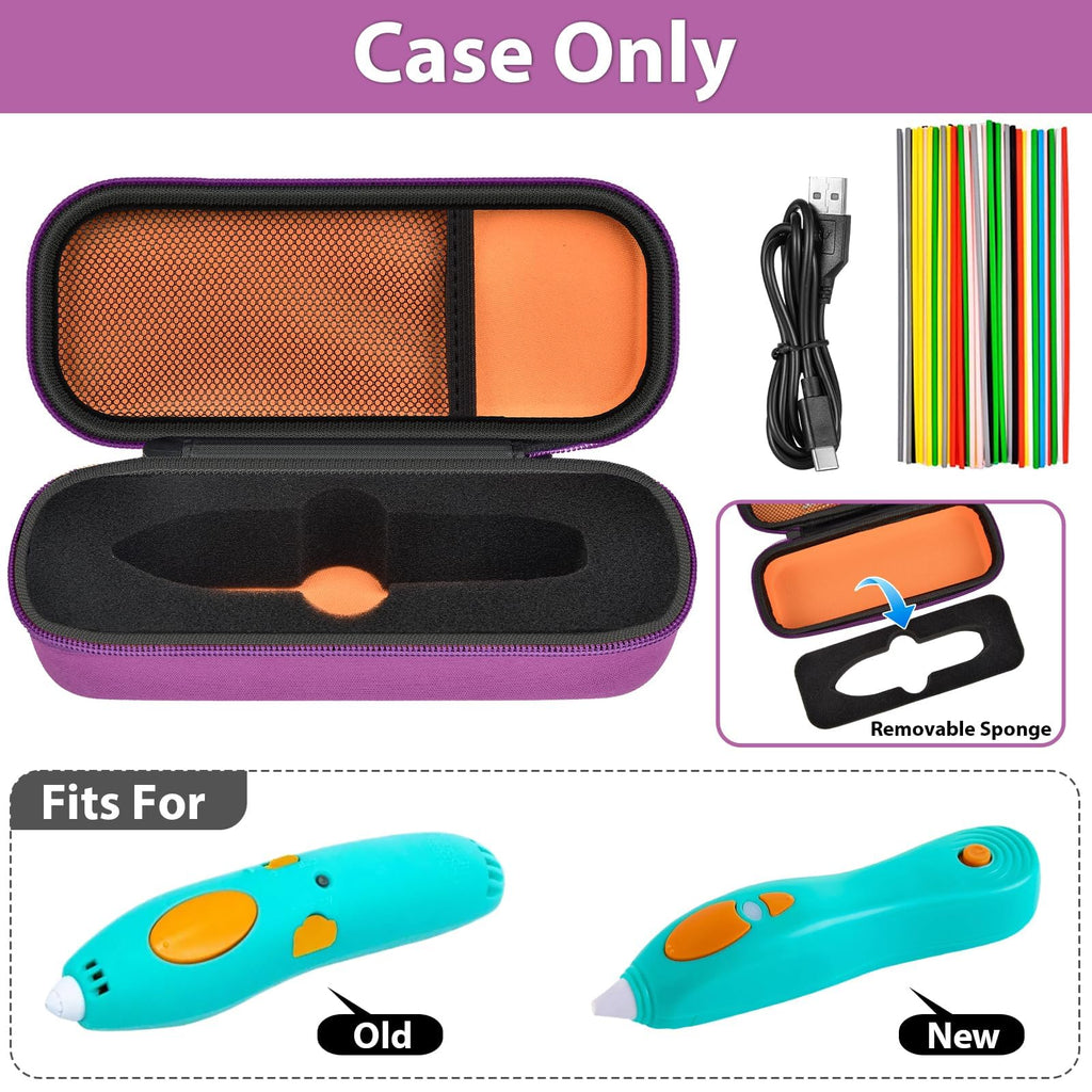 Travel Case for 3Doodler Start+ 3D Printing Pen – Portable Organizer for Pen, Filaments and Charger