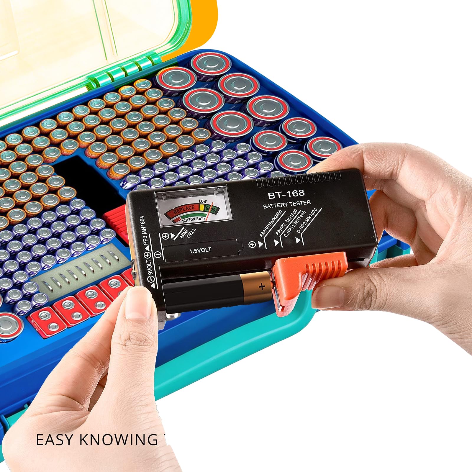 269 Slot Battery Organizer Case with Tester – Heavy Duty Storage Box for AA, AAA, 9V and More