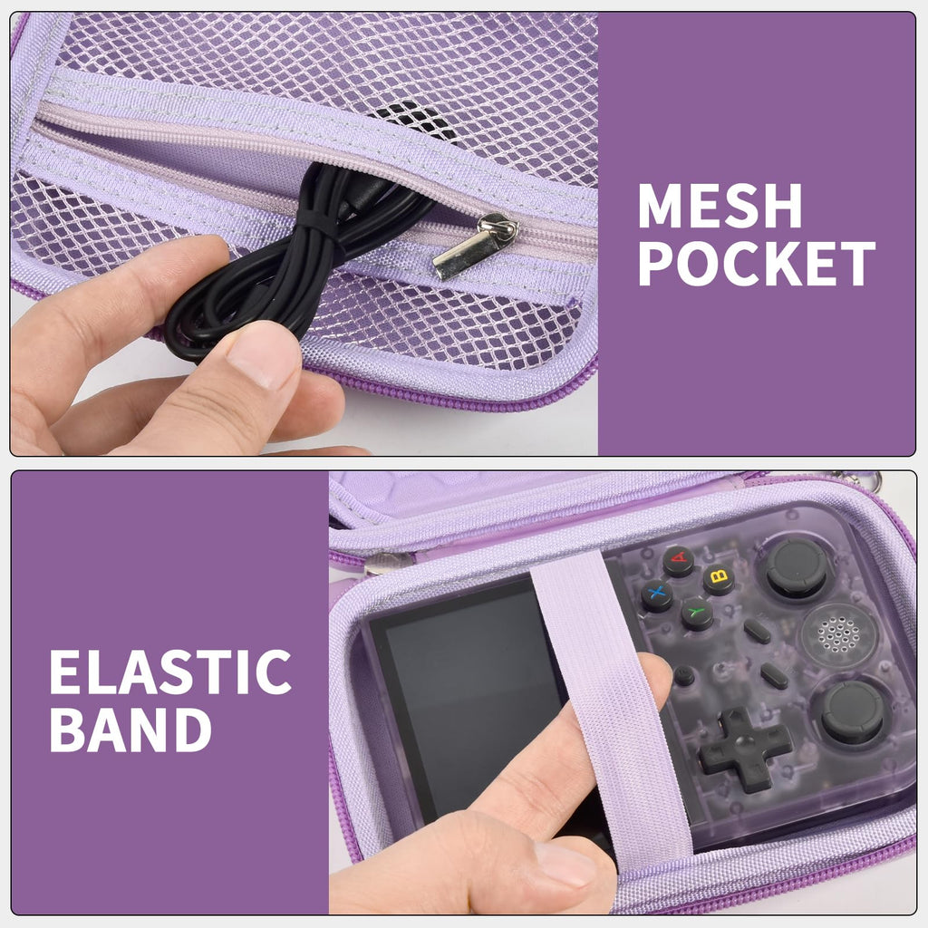 Retro Handheld Console Carrying Case for R36S / RG353V / RG353VS – Shockproof Travel Storage Bag