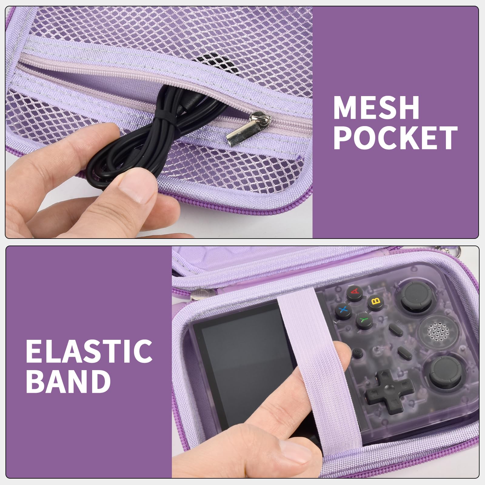 Retro Handheld Console Carrying Case for R36S / RG353V / RG353VS – Shockproof Travel Storage Bag