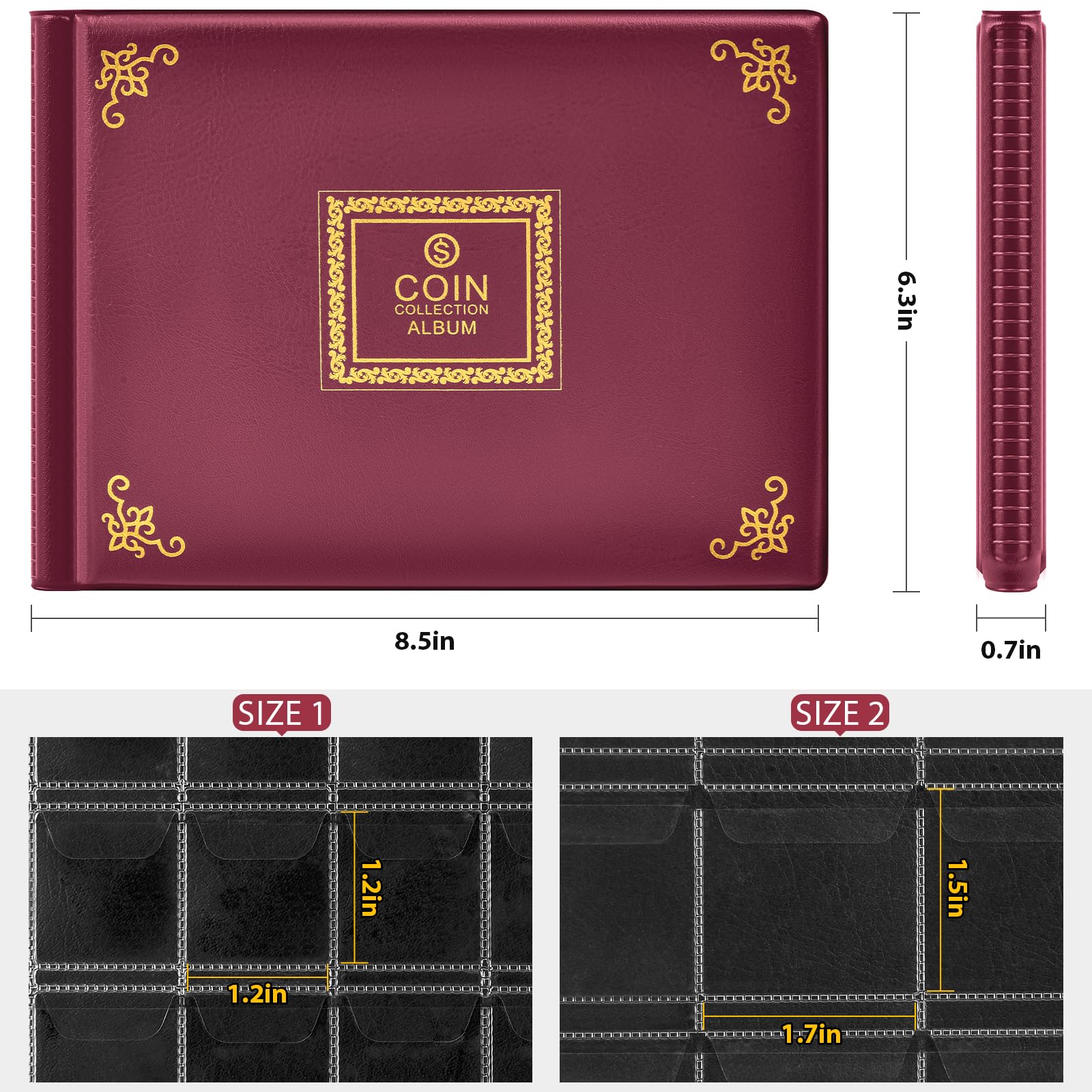 300 Pocket Coin Collection Album – Protective Coin Storage Book for Collectors