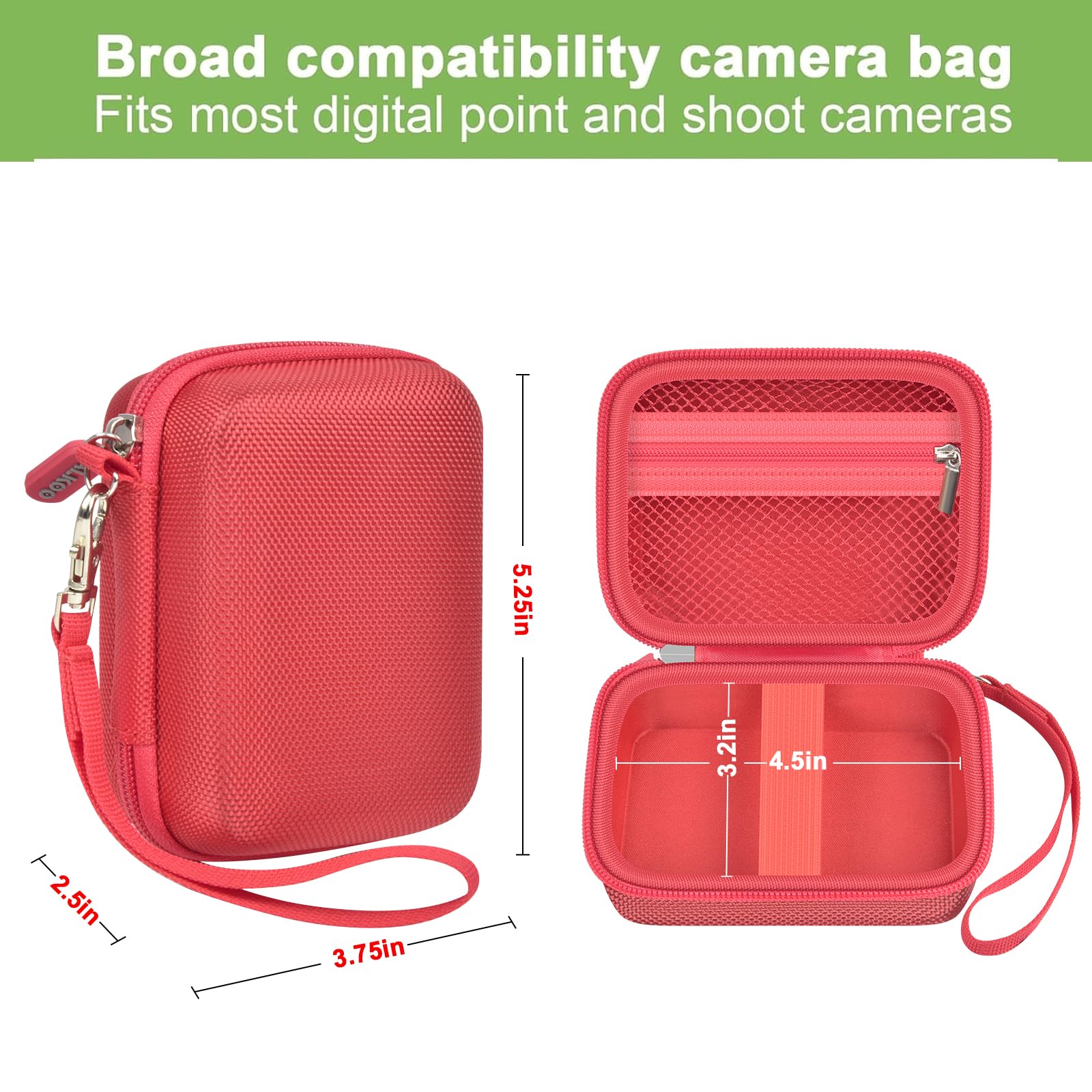 Digital Camera Case For VAHOIALD, Kodak and More | Protective Bag with SD Card Holder