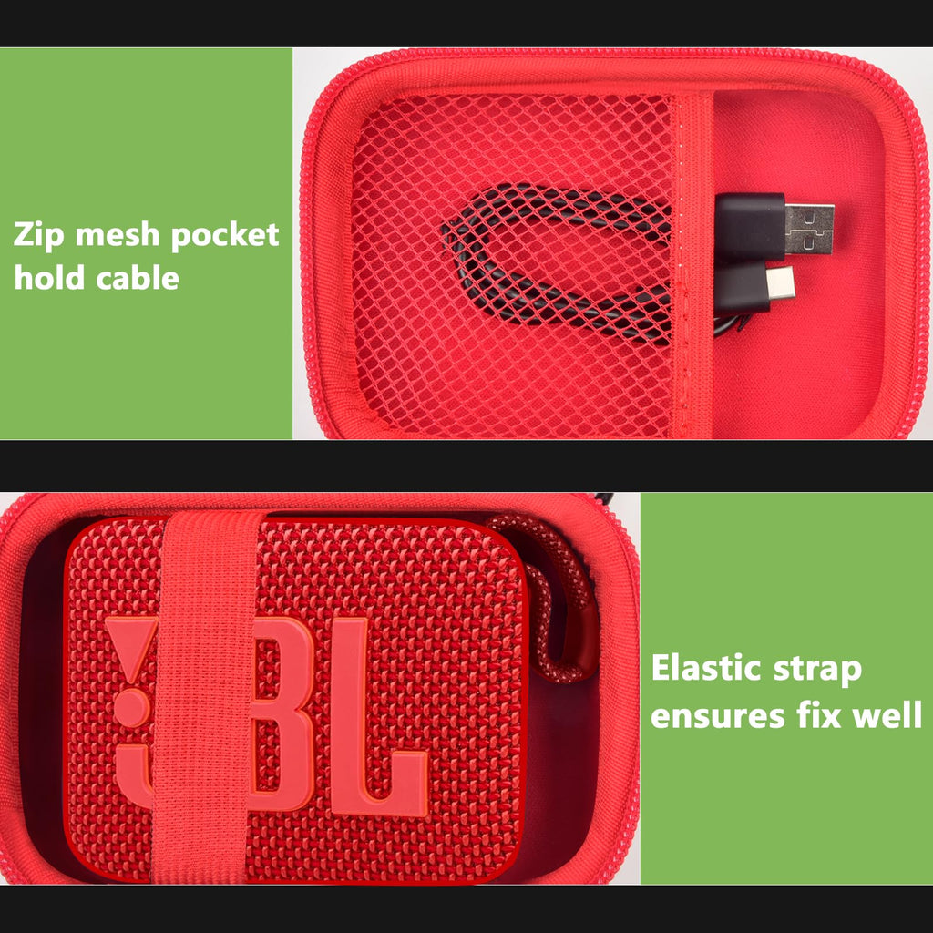 Travel Case for JBL Go 4 / Go 3 / Go 2 Speaker – Shockproof Portable Storage Organizer