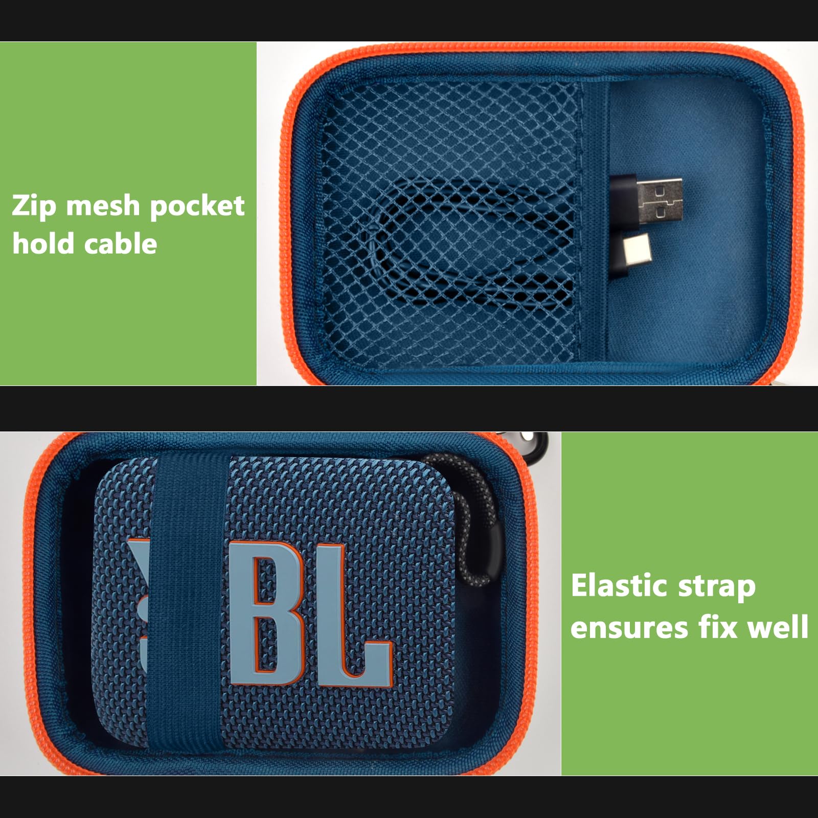 Travel Case for JBL Go 4 / Go 3 / Go 2 Speaker – Shockproof Portable Storage Organizer