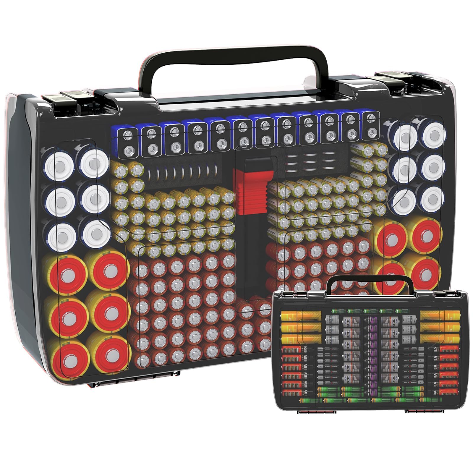 269 Slot Battery Organizer Case with Tester – Heavy Duty Storage Box for AA, AAA, 9V and More