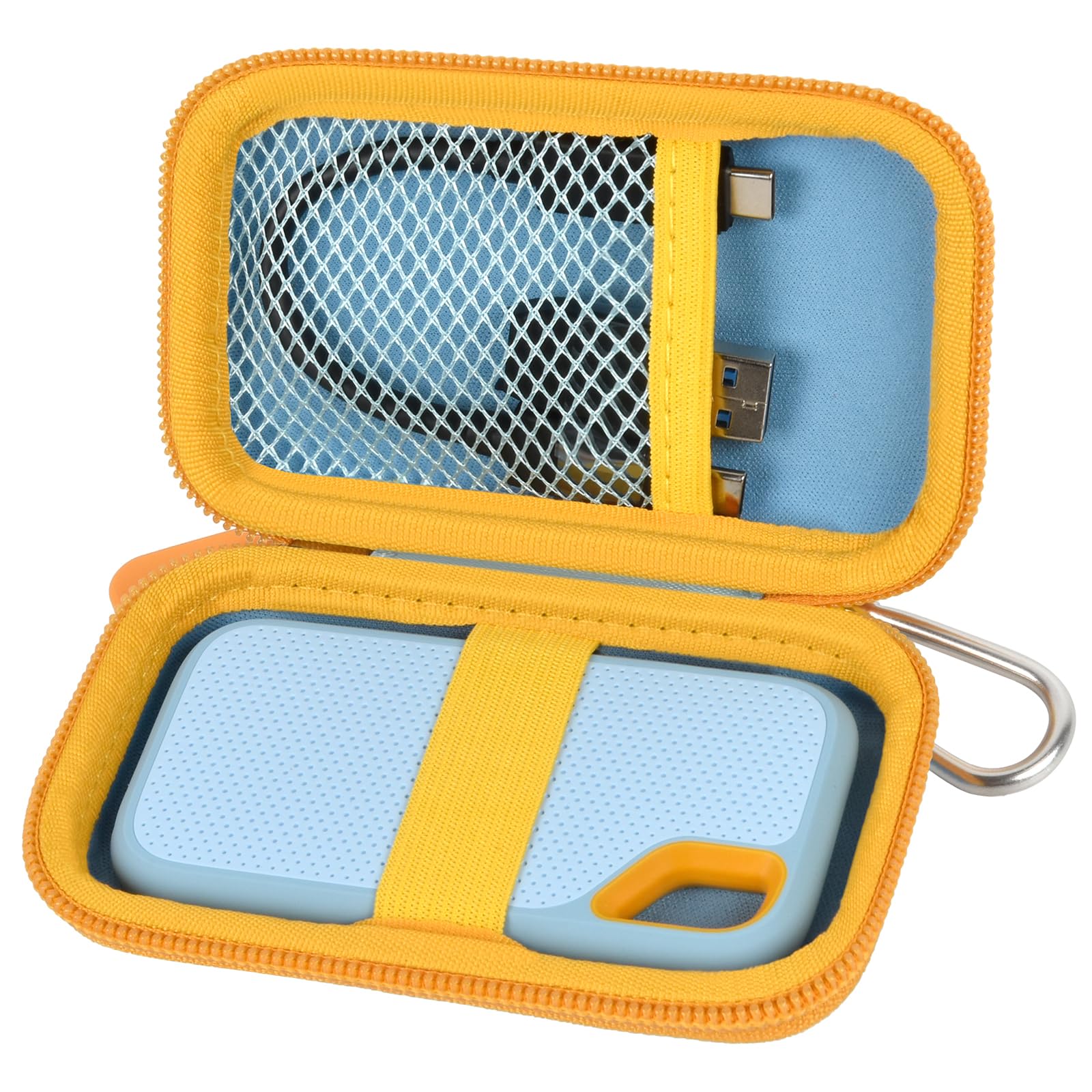 Portable SSD Case for SanDisk Extreme And Extreme PRO, Hard Shell Travel Storage  with SD Card Holder