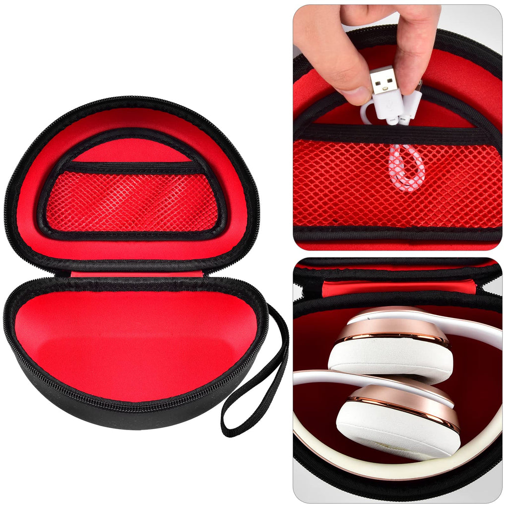 Shockproof Foldable Headphone Travel Case with Mesh Pocket – Compatible with Solo and Studio