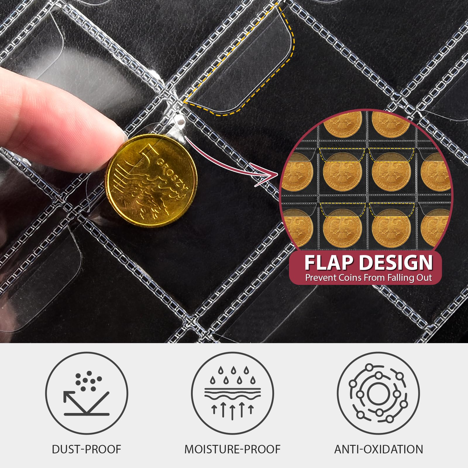 300 Pocket Coin Collection Album – Protective Coin Storage Book for Collectors