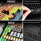 269 Slot Battery Organizer Case with Tester – Heavy Duty Storage Box for AA, AAA, 9V and More
