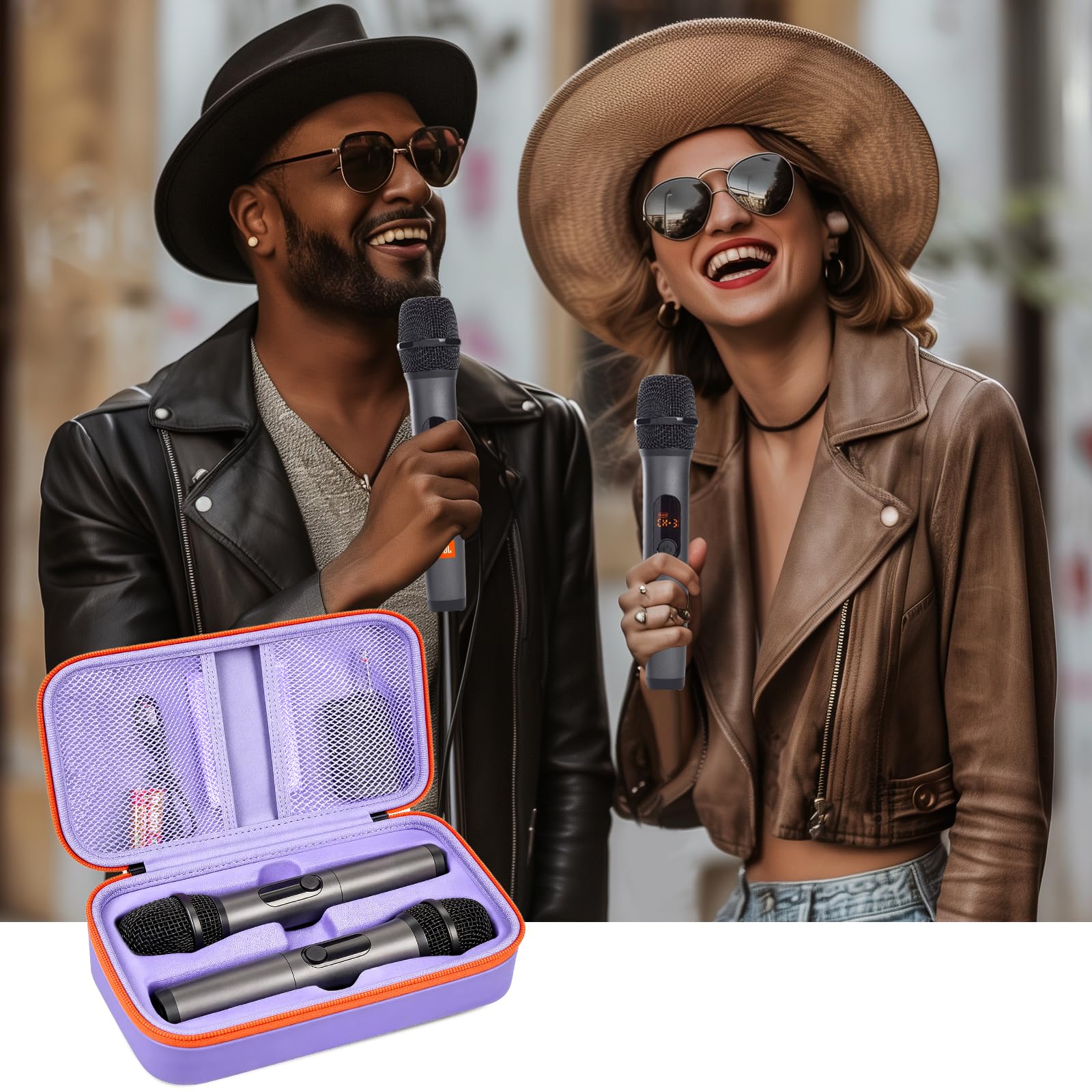 JBL Wireless Microphone Case – Shockproof Hard Shell Travel Bag For Dual Mics and Accessories