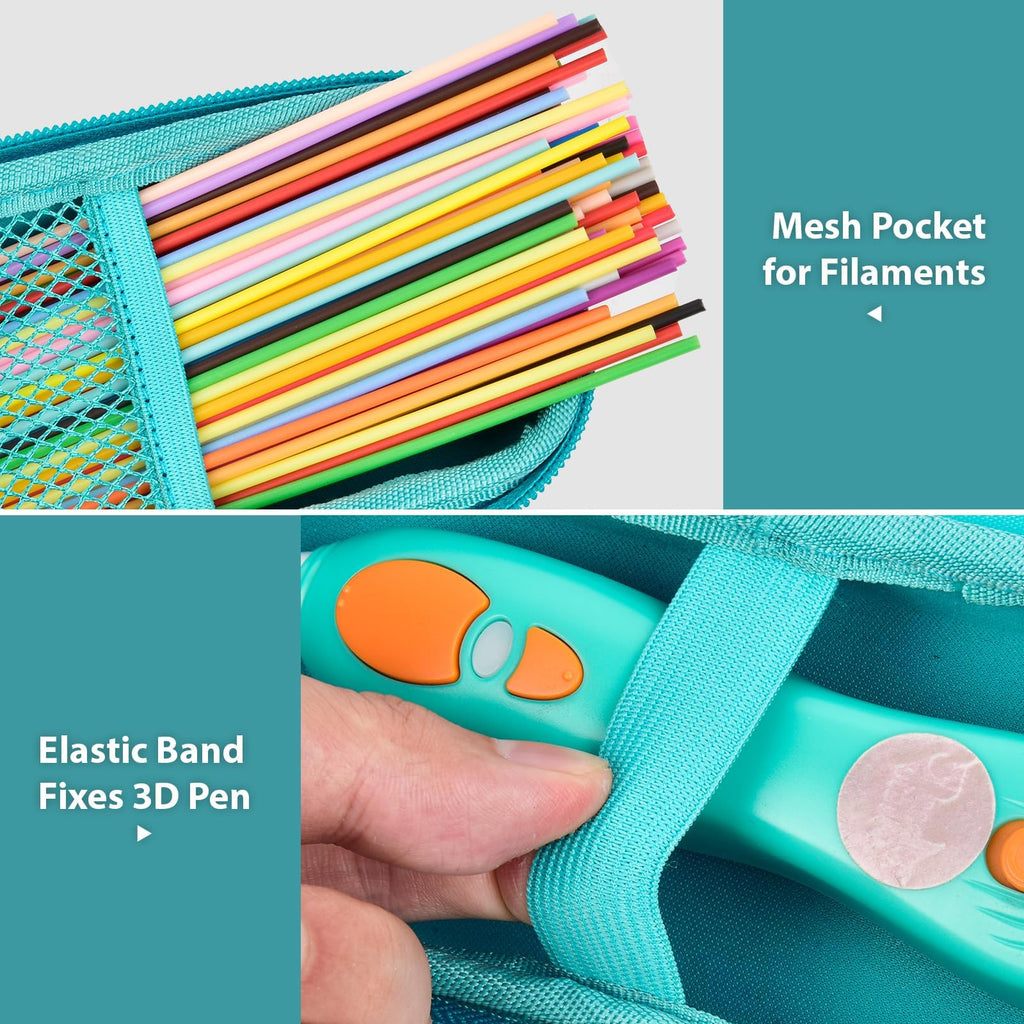 Travel Case for 3Doodler Start+ 3D Printing Pen – Portable Organizer for Pen, Filaments and Charger