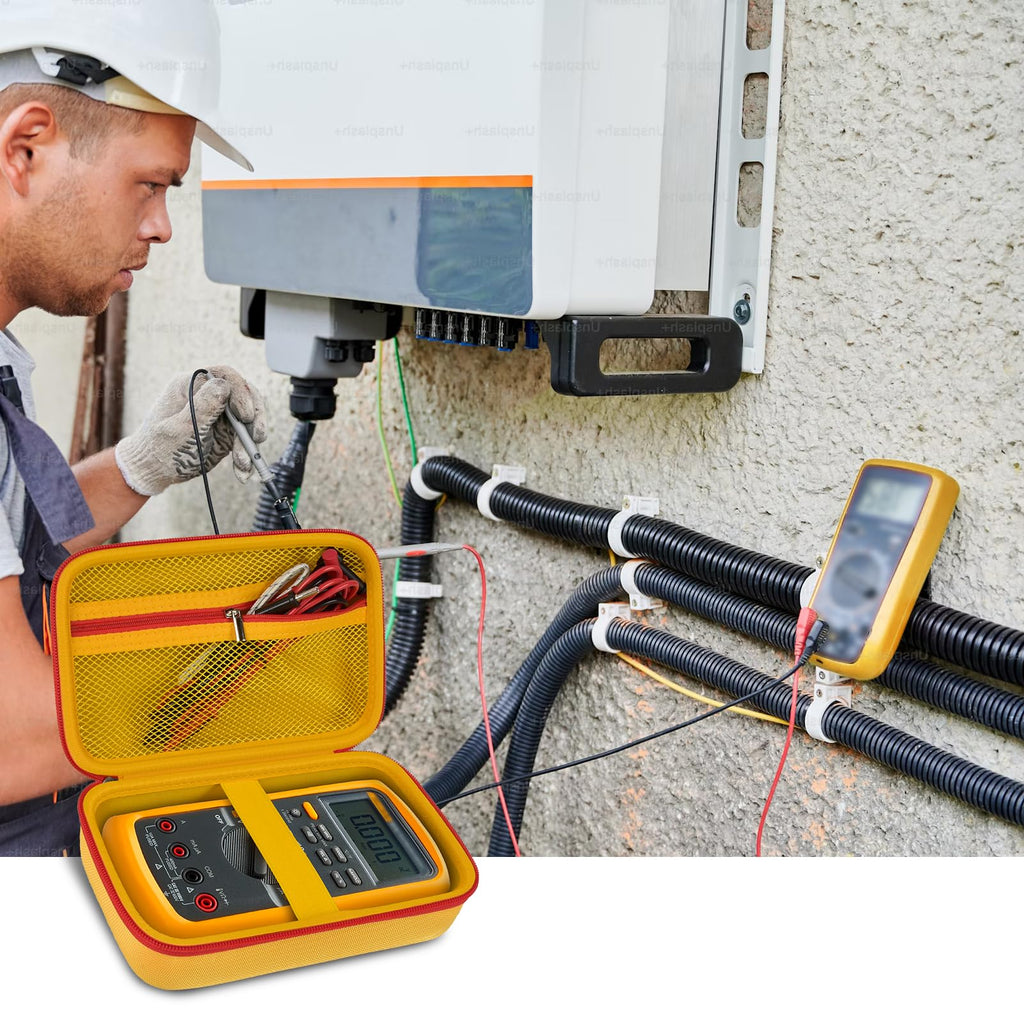 Hard Carrying Case for Fluke Digital Multimeter – Protective Travel Organizer for Meter and Test Leads