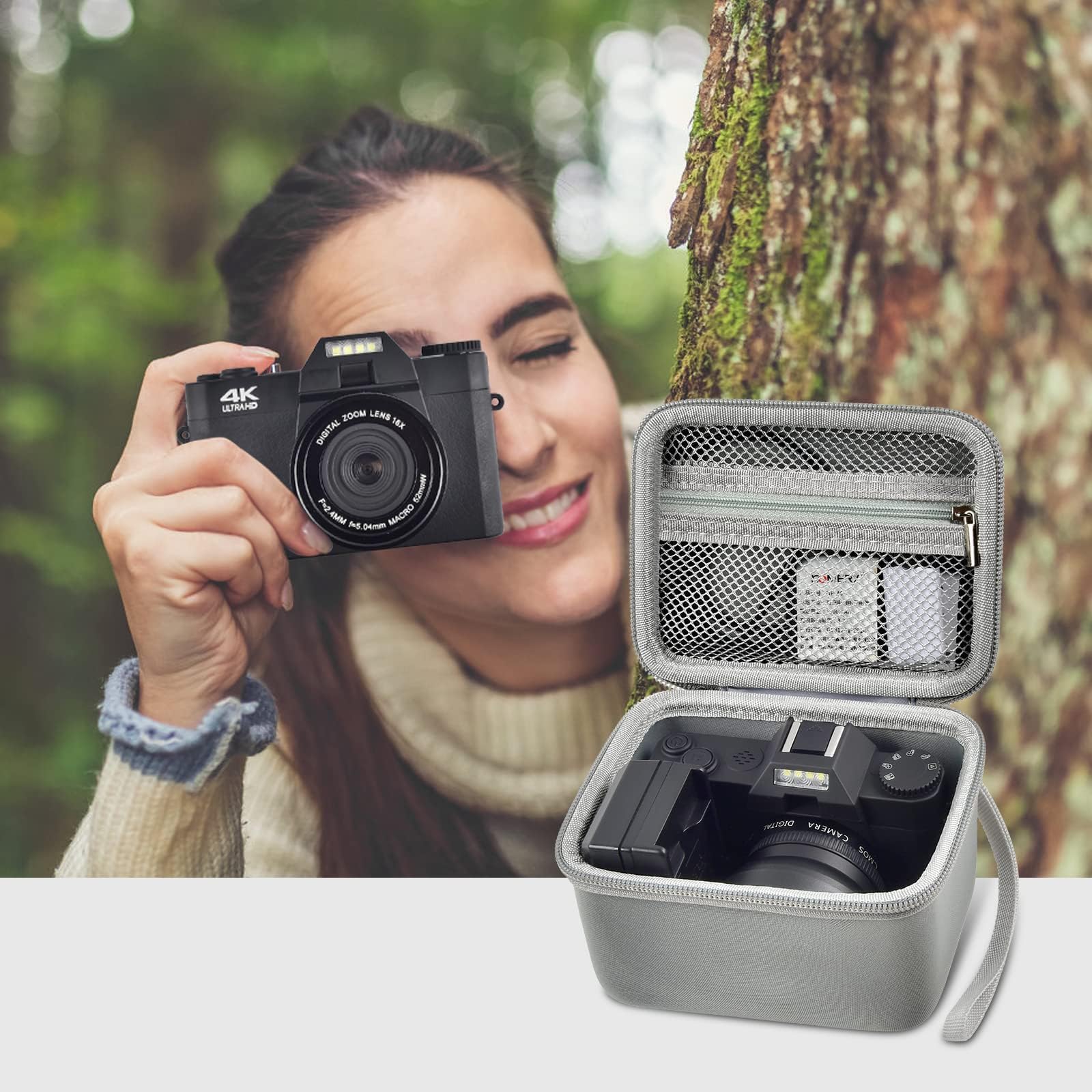 Vlogging Camera Case for 4K Digital Cameras–Portable Storage for Lens and Accessories