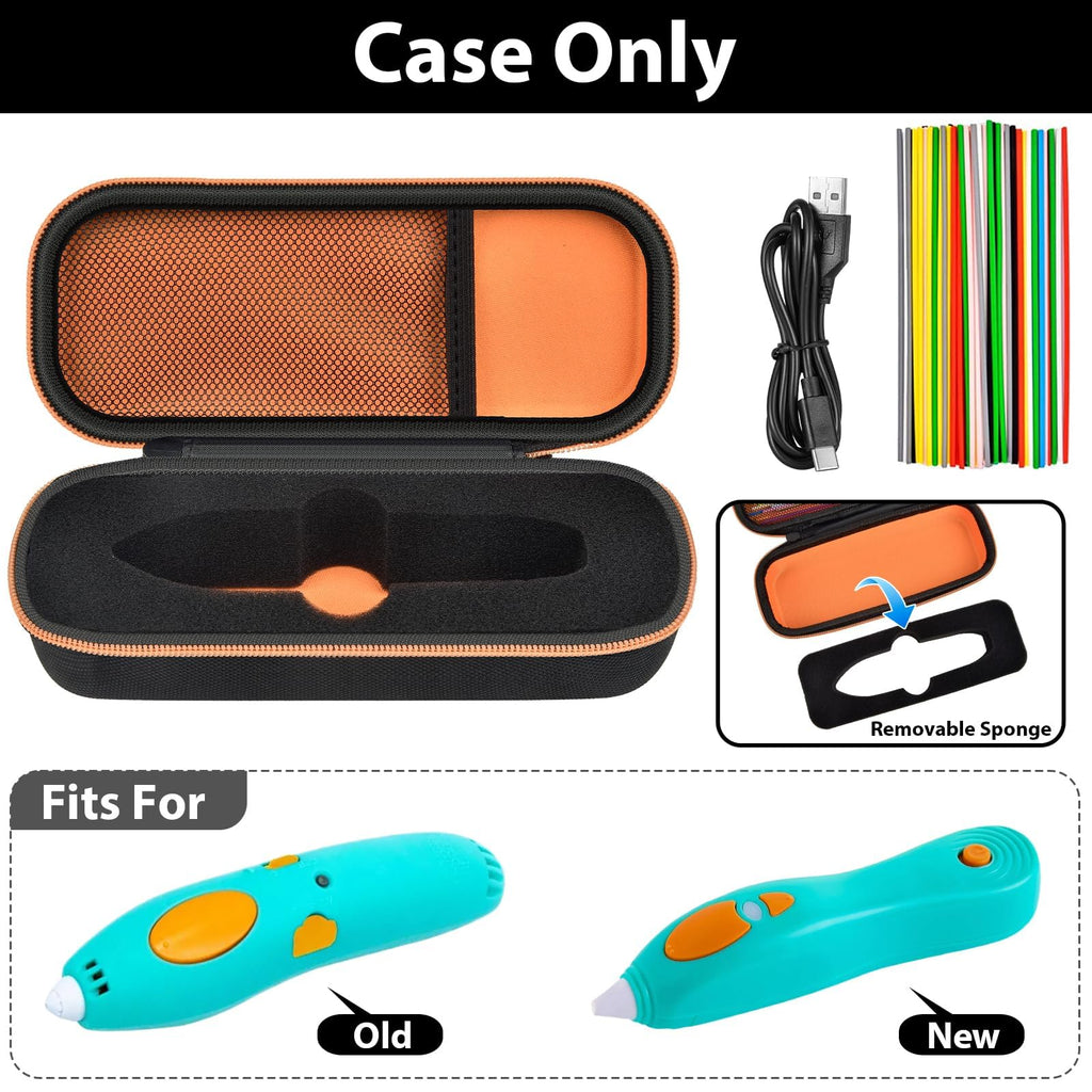 Travel Case for 3Doodler Start+ 3D Printing Pen – Portable Organizer for Pen, Filaments and Charger