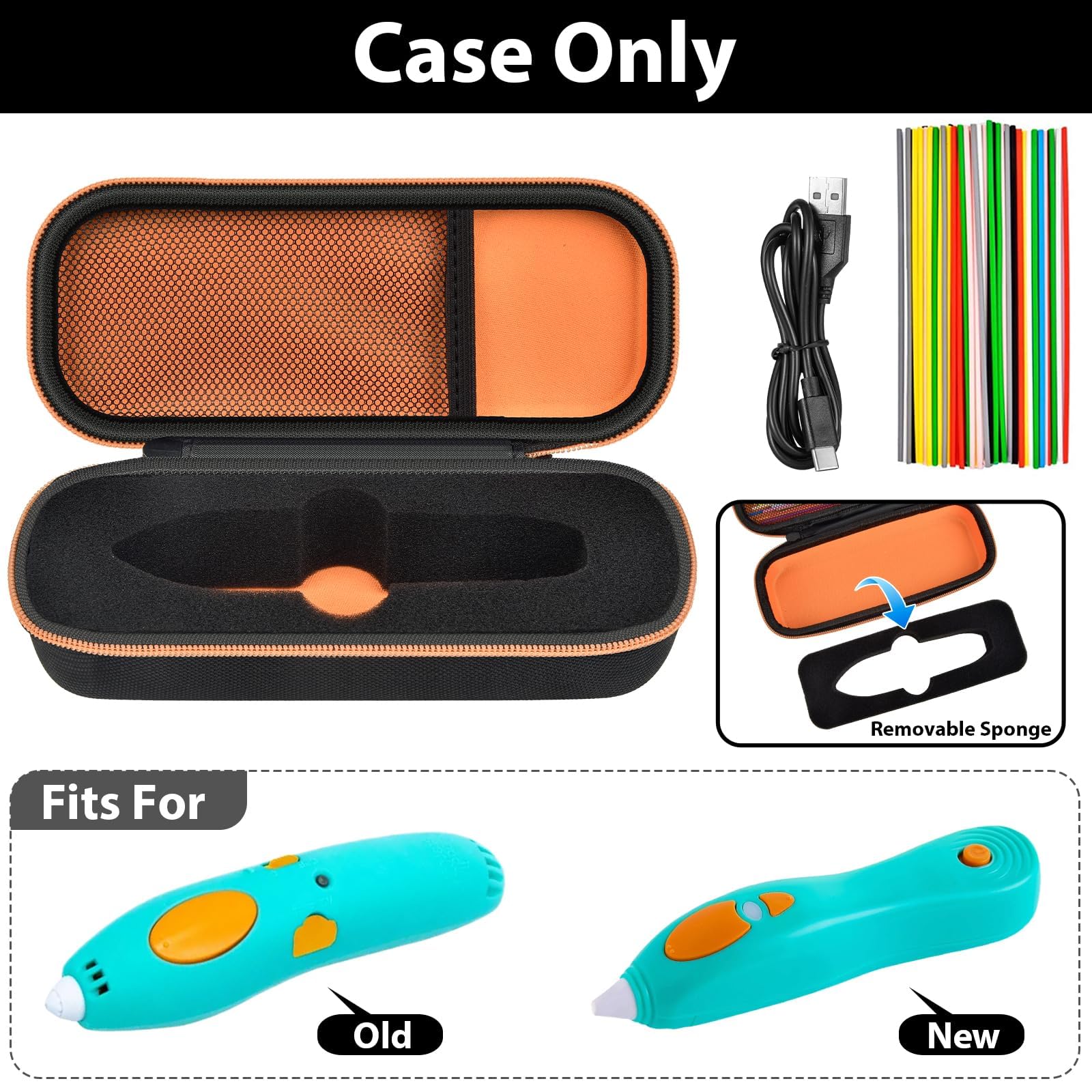 Travel Case for 3Doodler Start+ 3D Printing Pen – Portable Organizer for Pen, Filaments and Charger