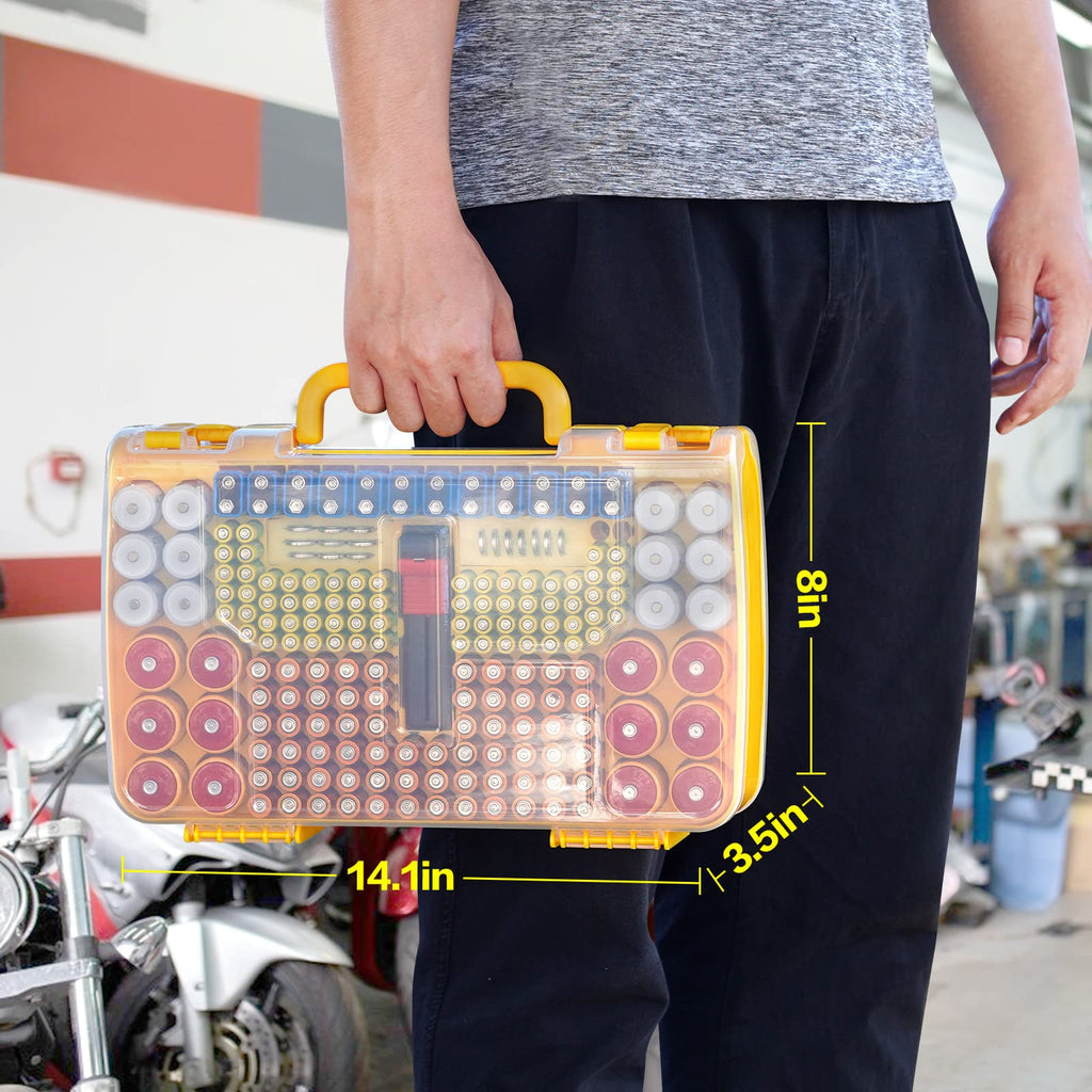 269 Slot Battery Organizer Case with Tester – Heavy Duty Storage Box for AA, AAA, 9V and More