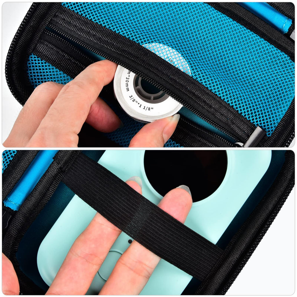 Label Maker Carrying Case Fits Phomemo, NIIMBOT and More– Protective EVA Bag with Mesh Pocket