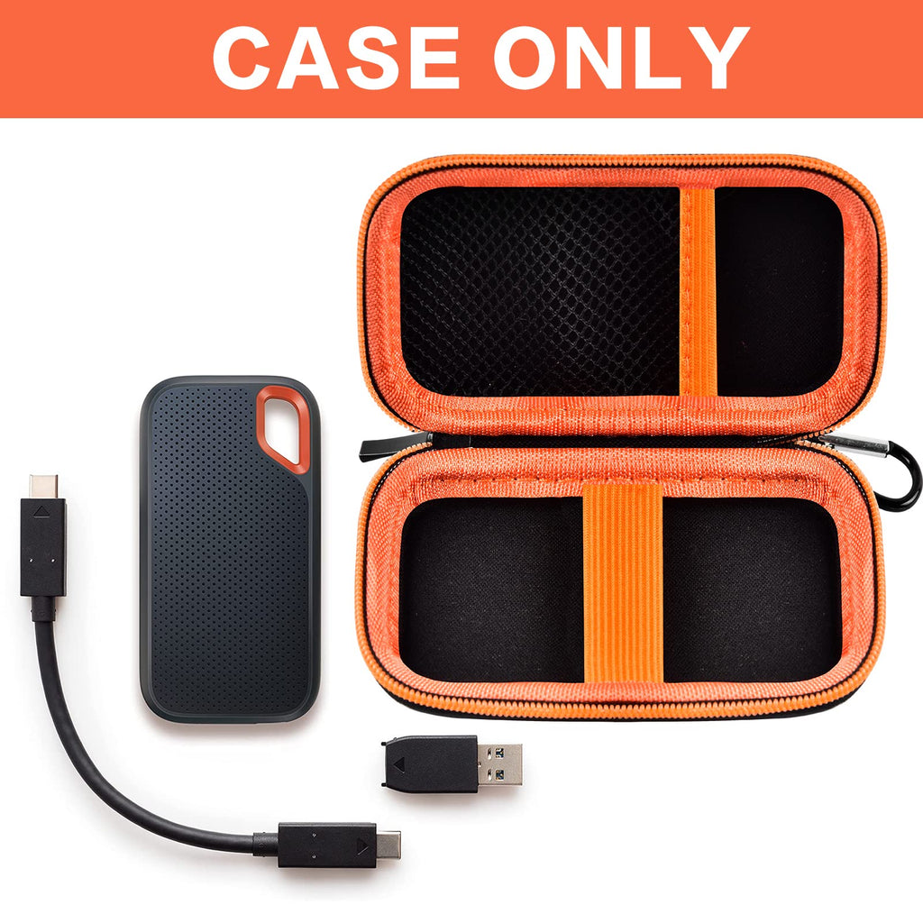 Portable SSD Case for SanDisk Extreme And Extreme PRO, Hard Shell Travel Storage  with SD Card Holder