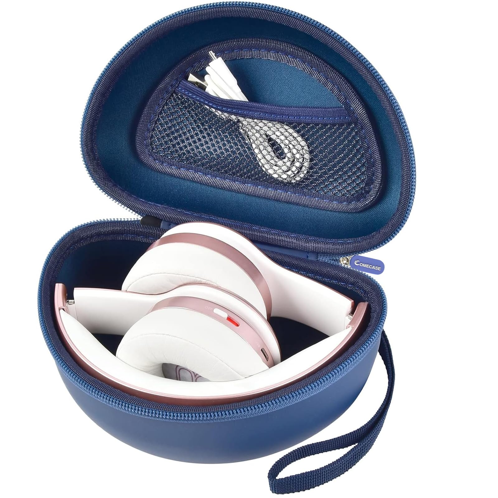 Shockproof Foldable Headphone Travel Case with Mesh Pocket – Compatible with Solo and Studio
