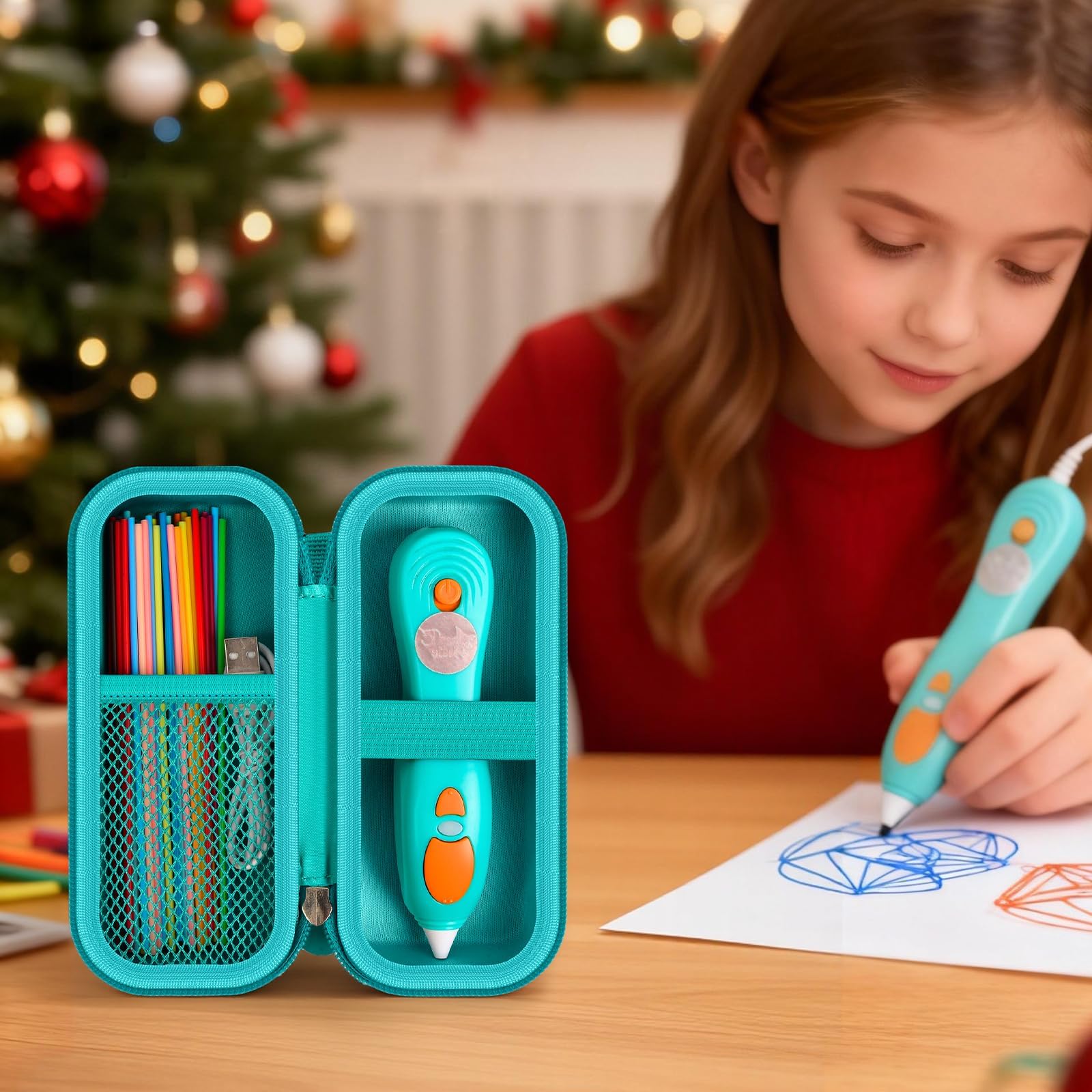 Travel Case for 3Doodler Start+ 3D Printing Pen – Portable Organizer for Pen, Filaments and Charger