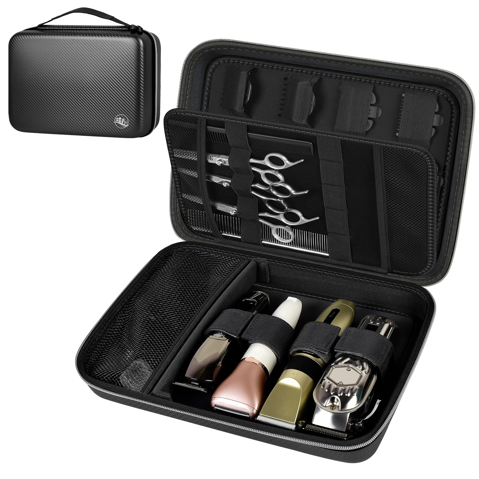 Professional Hair Clipper Travel Case – Portable Barber Organizer for Clippers, Guards and Grooming Tools