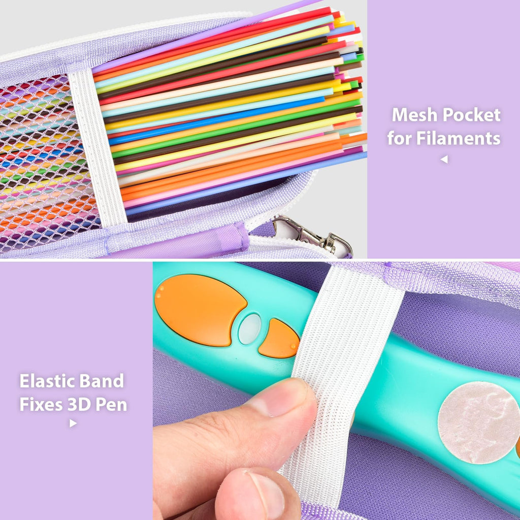 Travel Case for 3Doodler Start+ 3D Printing Pen – Portable Organizer for Pen, Filaments and Charger