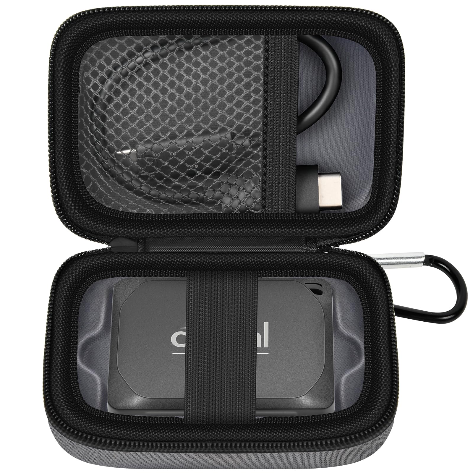 Hard Carrying Case for Crucial X10/X9 Pro Portable SSD–Shockproof External SSD Storage Bag with Mesh Pocket