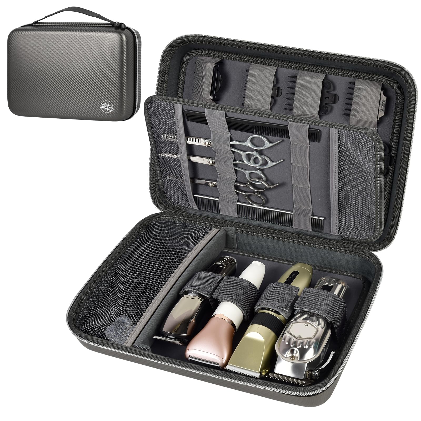 Professional Hair Clipper Travel Case – Portable Barber Organizer for Clippers, Guards and Grooming Tools