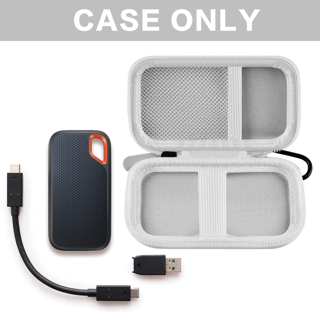 Portable SSD Case for SanDisk Extreme And Extreme PRO, Hard Shell Travel Storage  with SD Card Holder