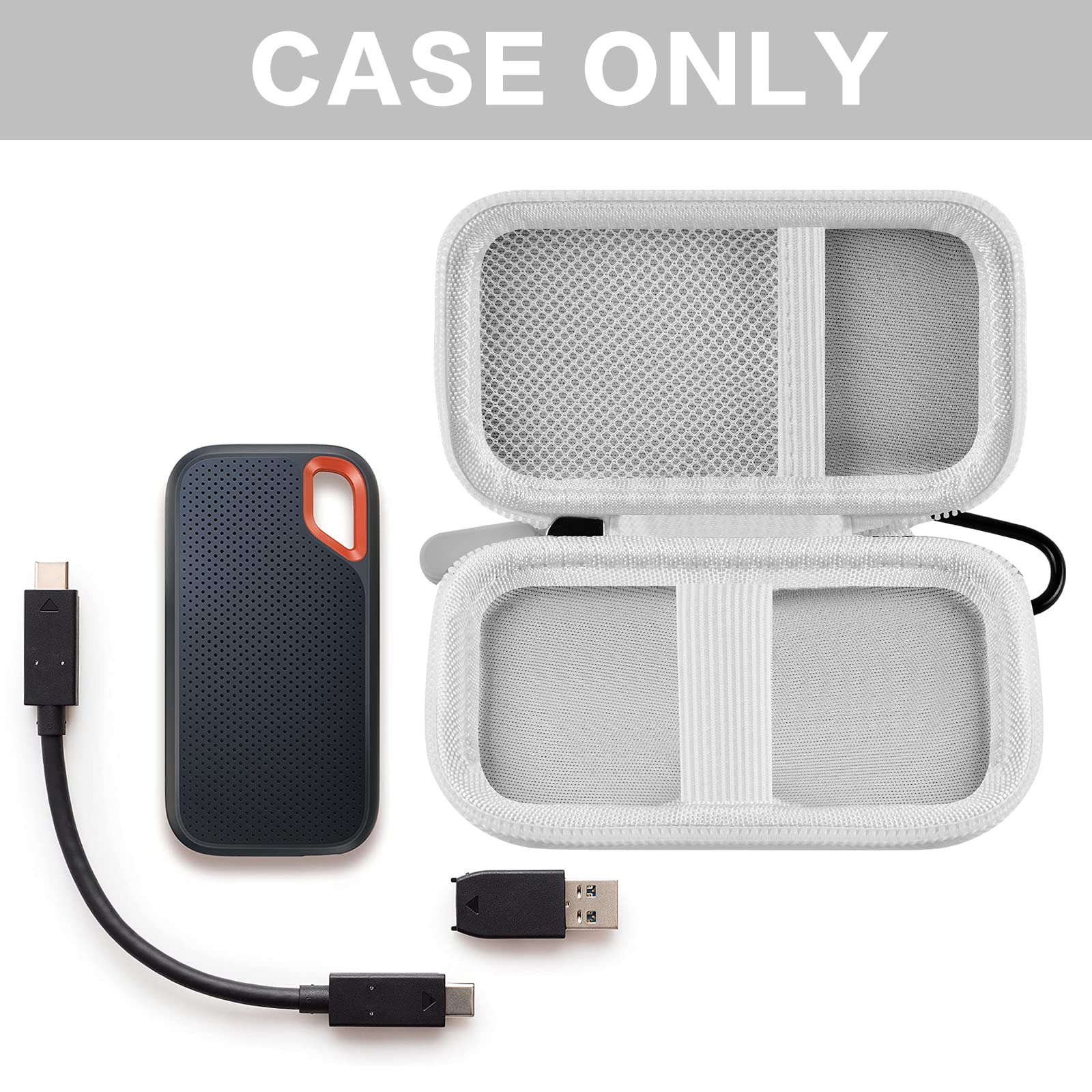 Portable SSD Case for SanDisk Extreme And Extreme PRO, Hard Shell Travel Storage  with SD Card Holder