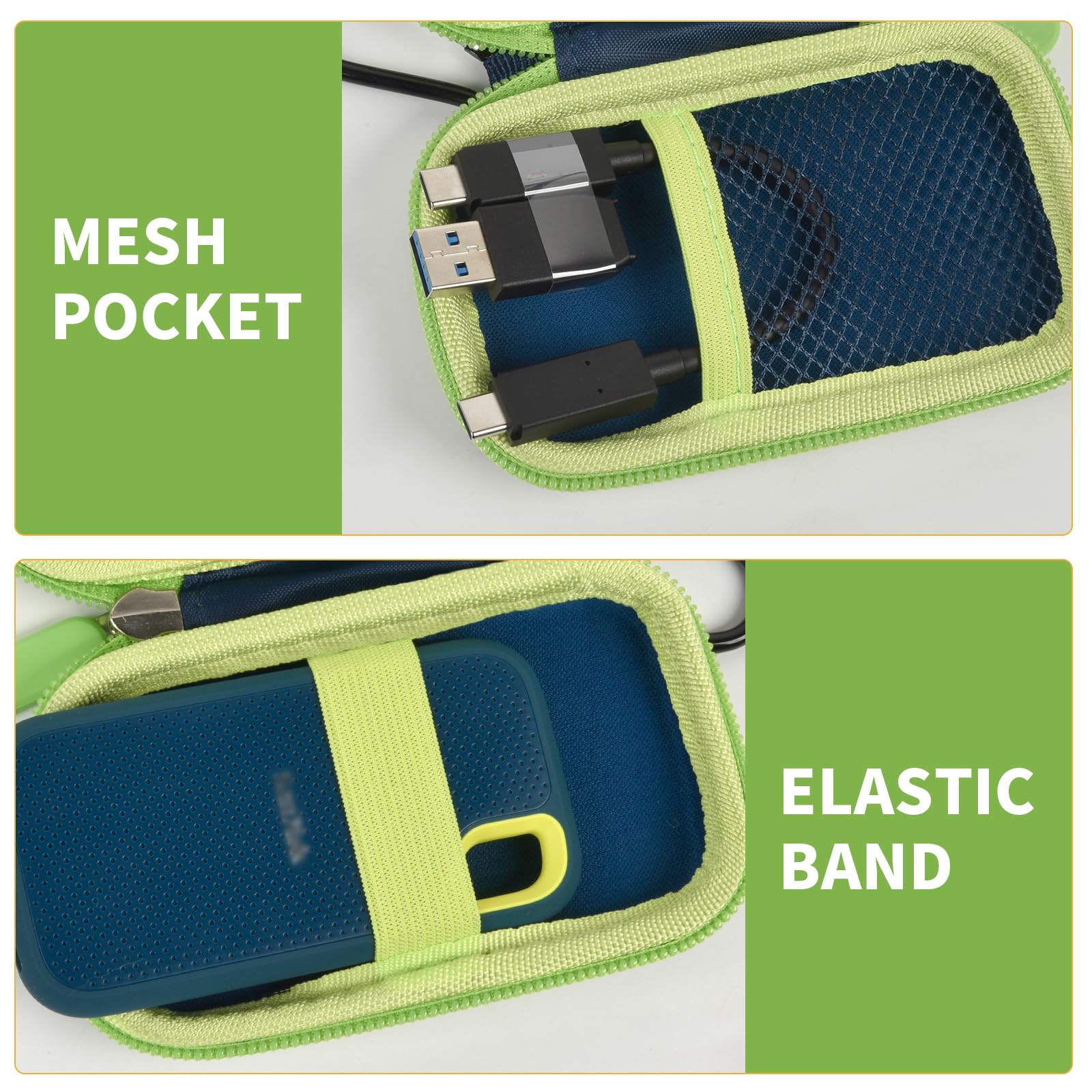 Portable SSD Case for SanDisk Extreme And Extreme PRO, Hard Shell Travel Storage  with SD Card Holder