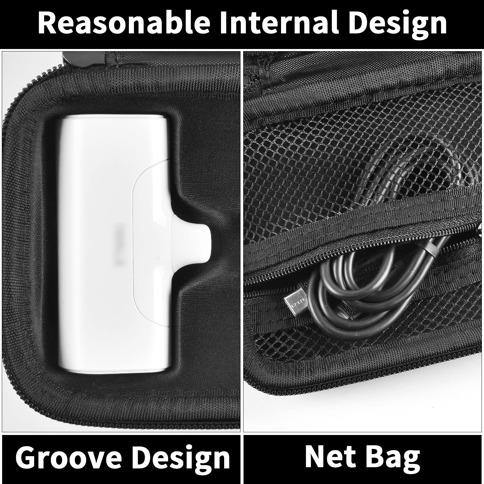 Portable Charger Case for Mini Power Bank, Hard Shell Travel Storage Bag with Cable Pocket
