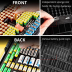 269 Slot Battery Organizer Case with Tester – Heavy Duty Storage Box for AA, AAA, 9V and More