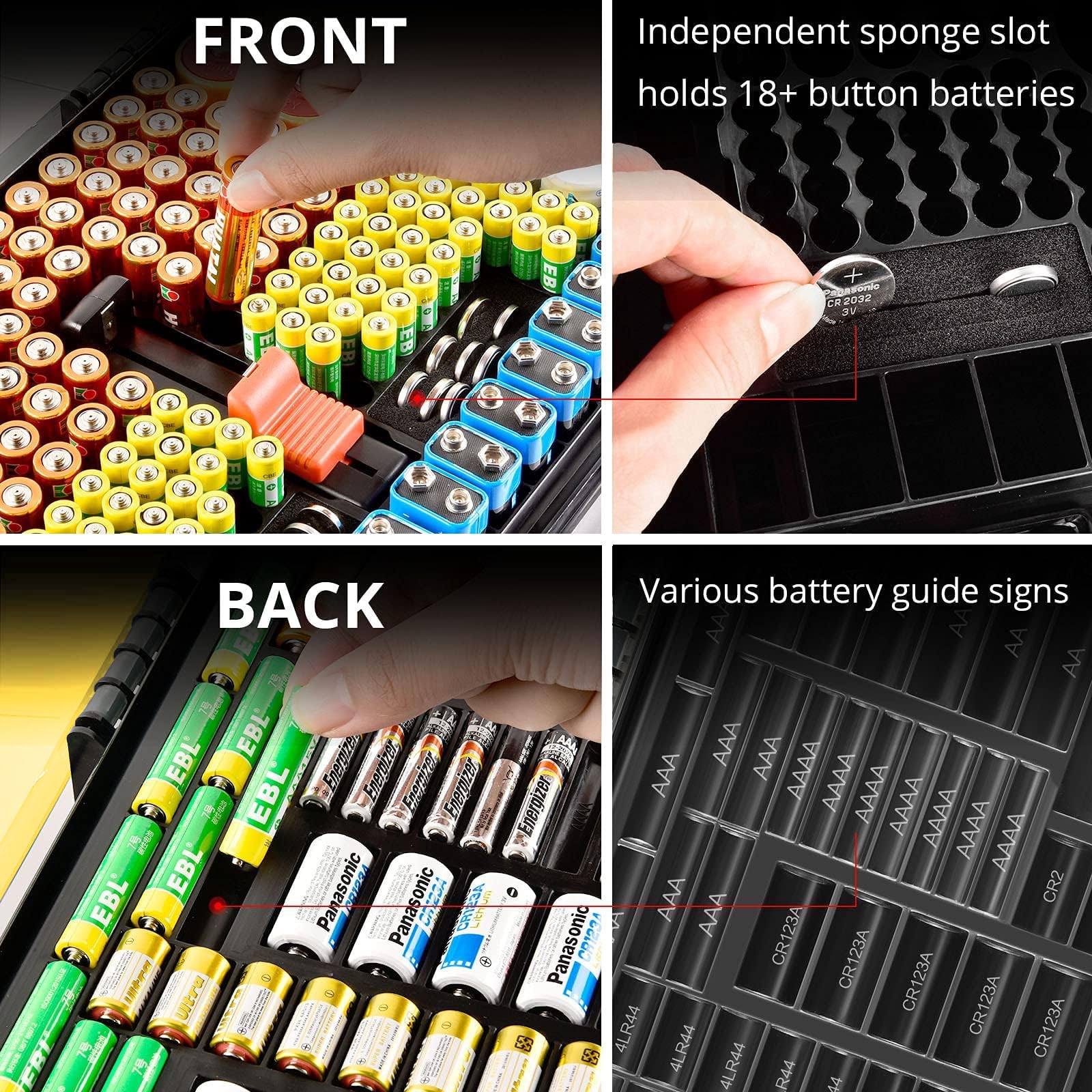 269 Slot Battery Organizer Case with Tester – Heavy Duty Storage Box for AA, AAA, 9V and More