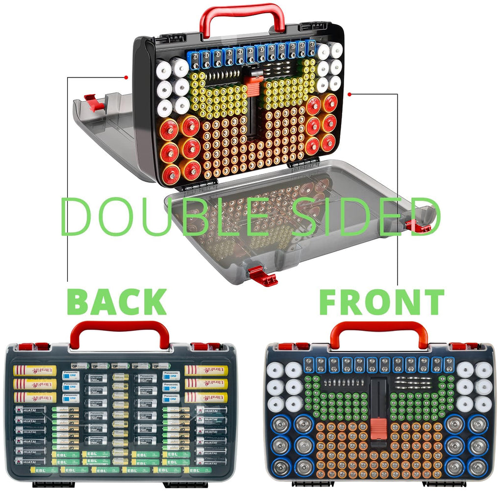 269 Slot Battery Organizer Case with Tester – Heavy Duty Storage Box for AA, AAA, 9V and More