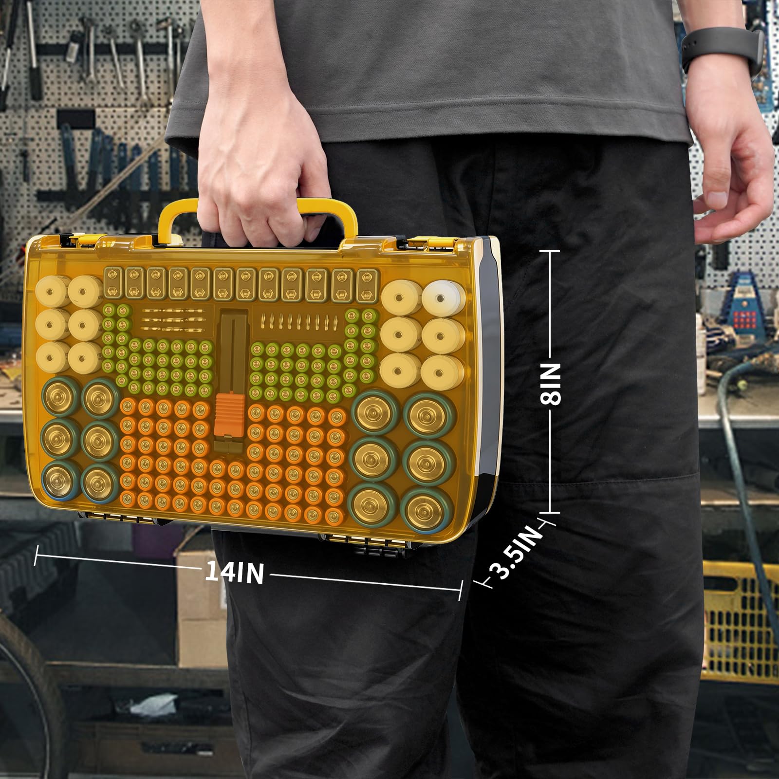 269 Slot Battery Organizer Case with Tester – Heavy Duty Storage Box for AA, AAA, 9V and More