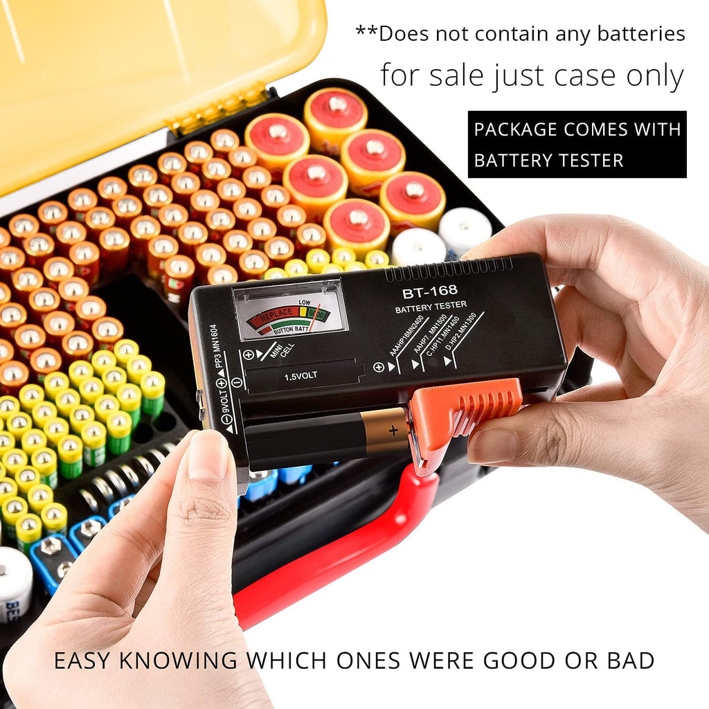 269 Slot Battery Organizer Case with Tester – Heavy Duty Storage Box for AA, AAA, 9V and More