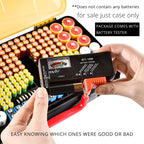 269 Slot Battery Organizer Case with Tester – Heavy Duty Storage Box for AA, AAA, 9V and More