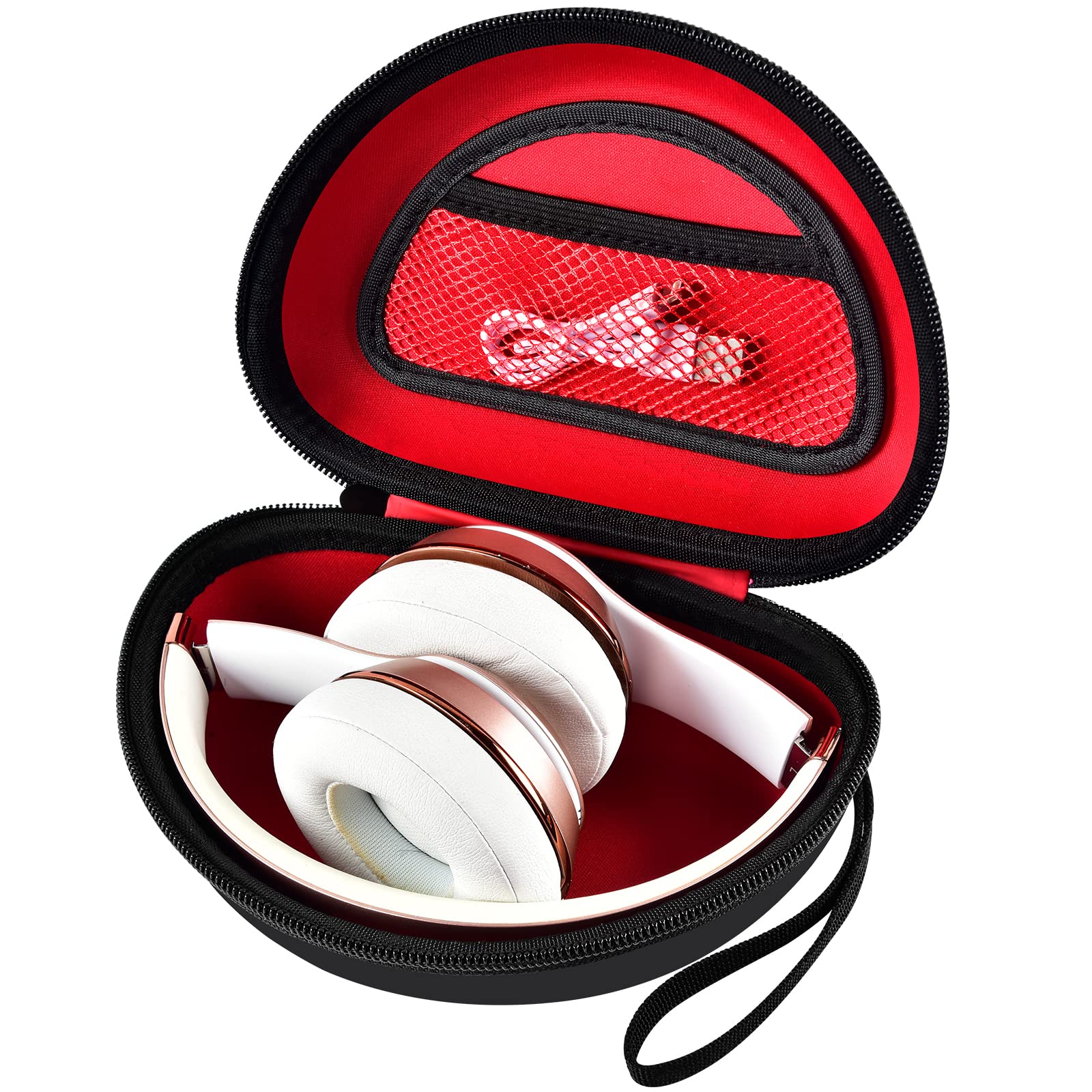 Shockproof Foldable Headphone Travel Case with Mesh Pocket – Compatible with Solo and Studio