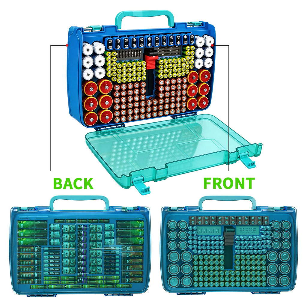 269 Slot Battery Organizer Case with Tester – Heavy Duty Storage Box for AA, AAA, 9V and More