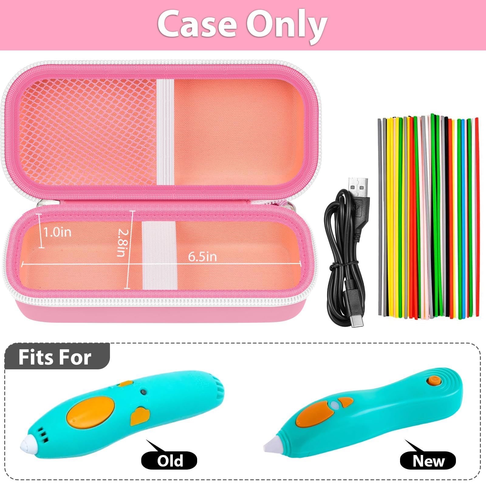 Travel Case for 3Doodler Start+ 3D Printing Pen – Portable Organizer for Pen, Filaments and Charger