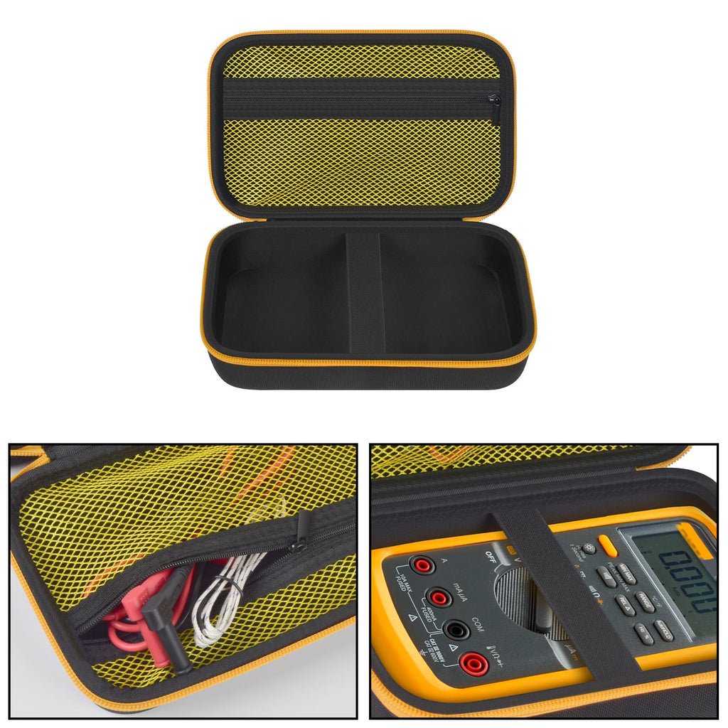 Hard Carrying Case for Fluke Digital Multimeter – Protective Travel Organizer for Meter and Test Leads