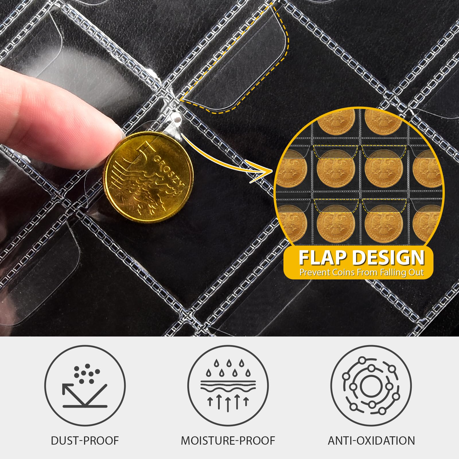 300 Pocket Coin Collection Album – Protective Coin Storage Book for Collectors