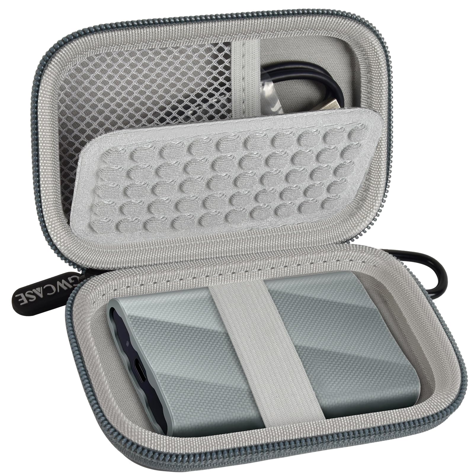 Portable SSD Case and Travel Organizer for 1TB/2TB/4TB Samsung T9/T7 External Drive