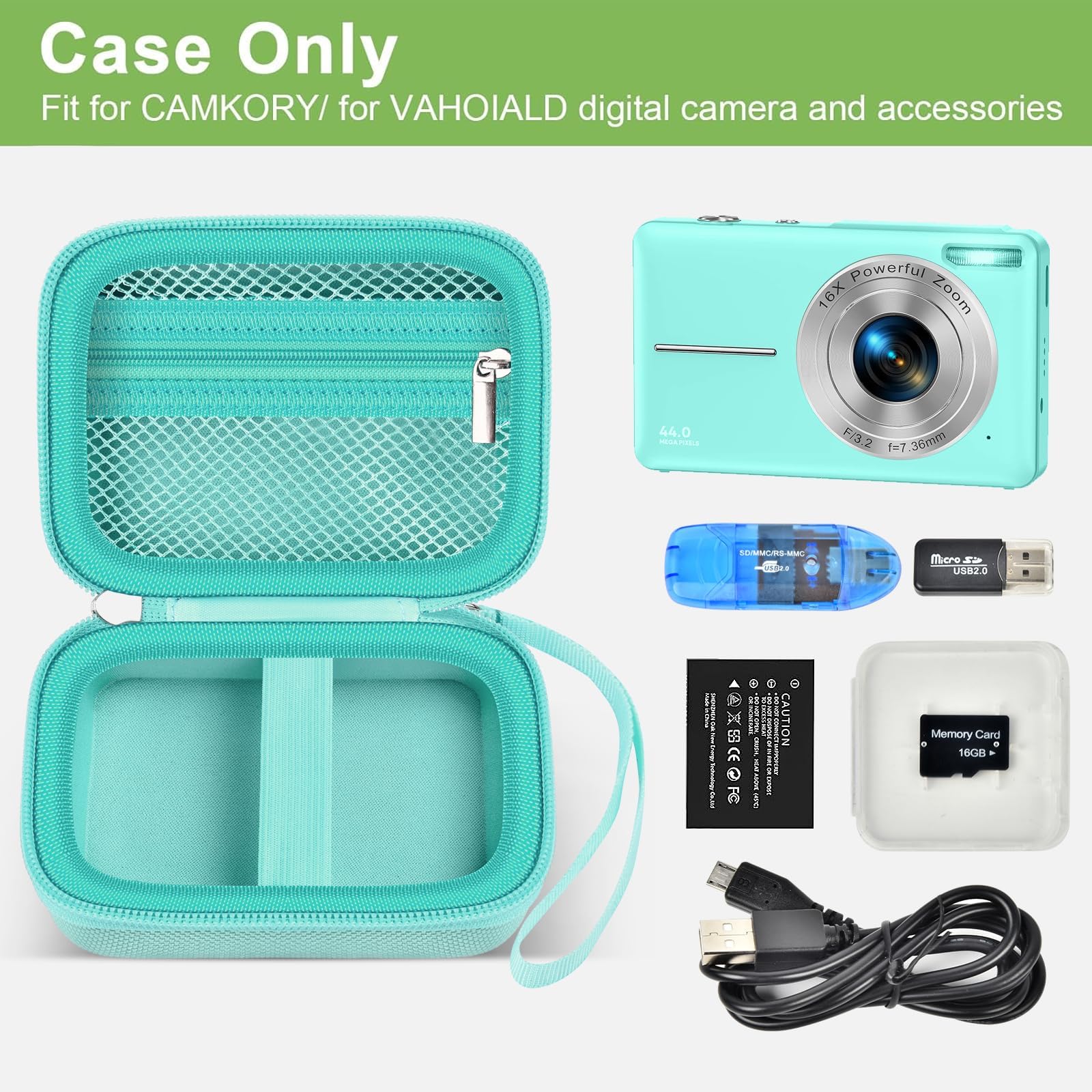 Digital Camera Case For VAHOIALD, Kodak and More | Protective Bag with SD Card Holder